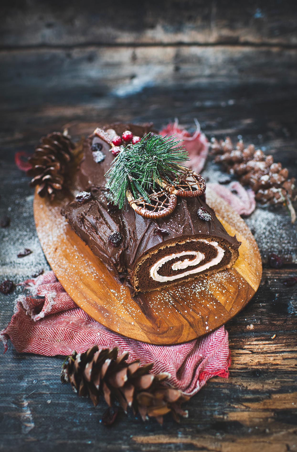 Bûche de Noël à la crème irlandaise