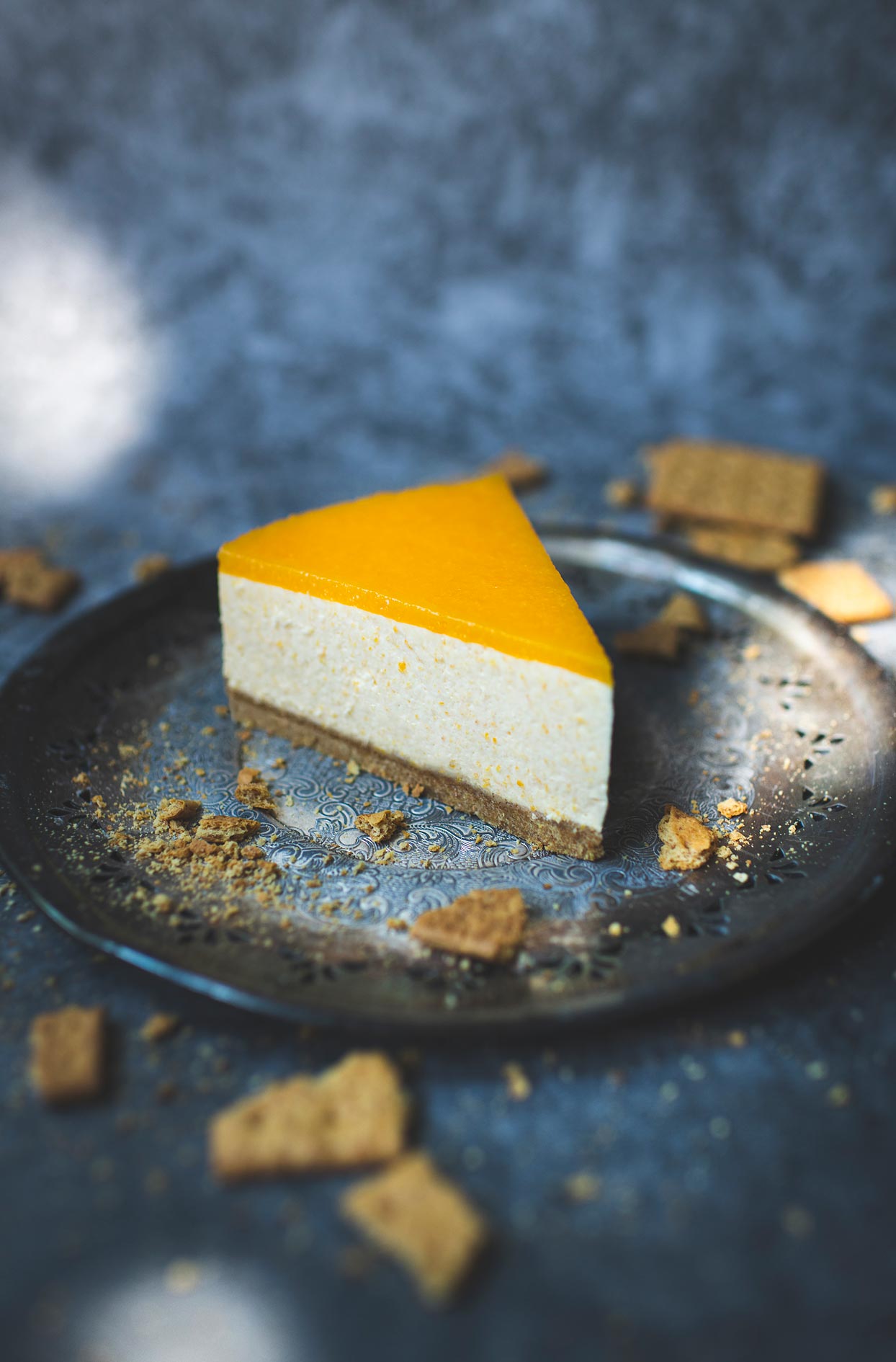 Gâteau au fromage aux pêches (sans cuisson)