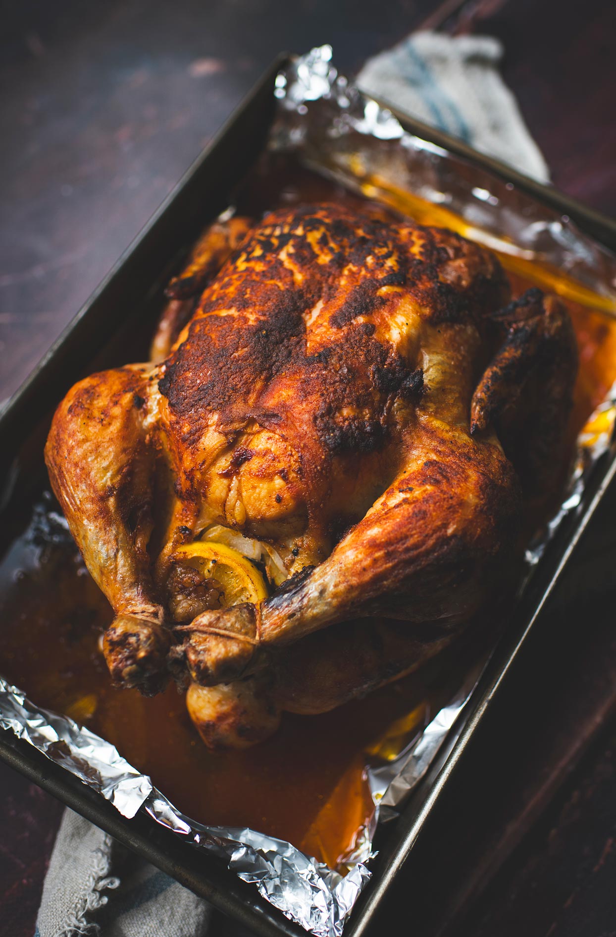 Poulet entier au four